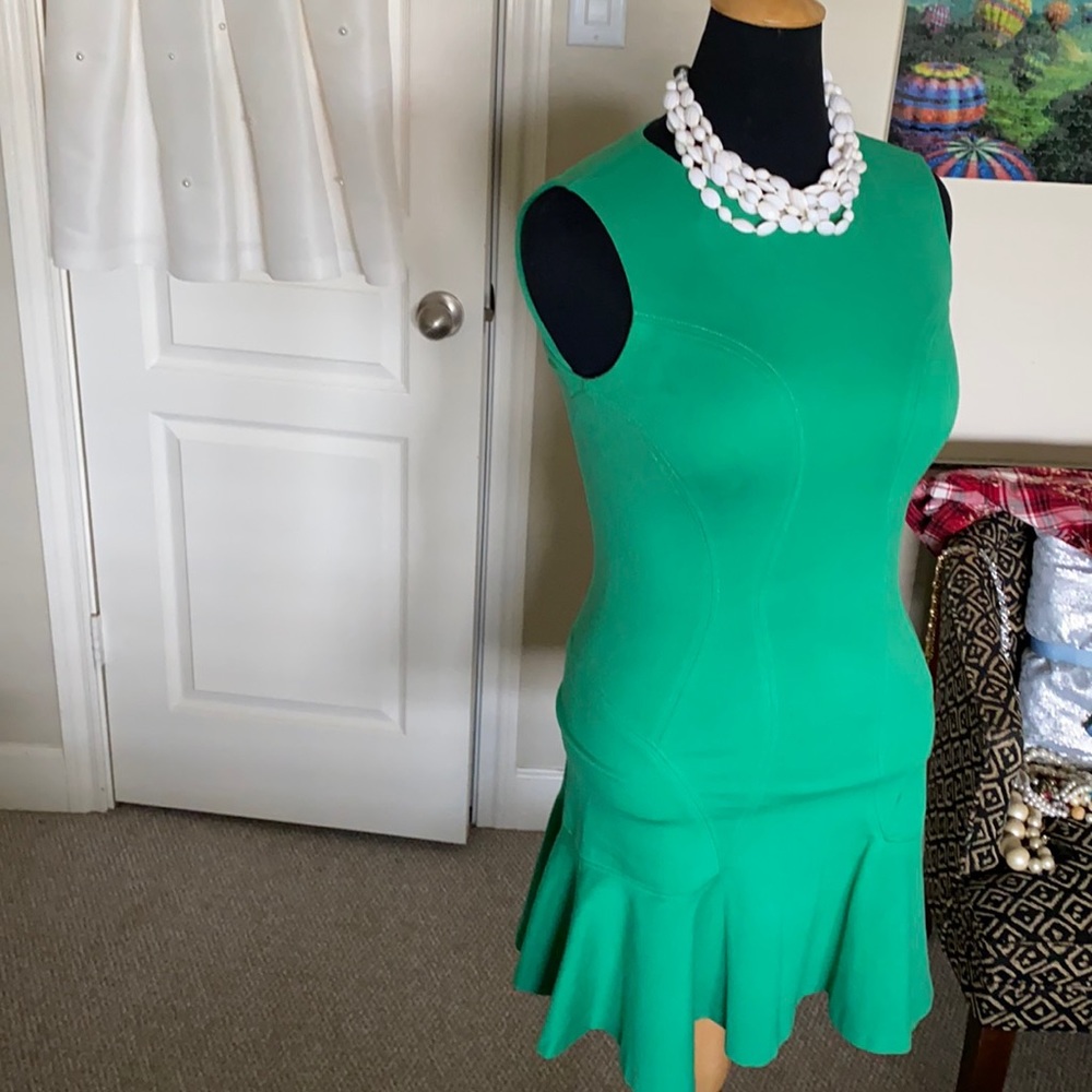 Kelly green fit and flare dress is perfect!
